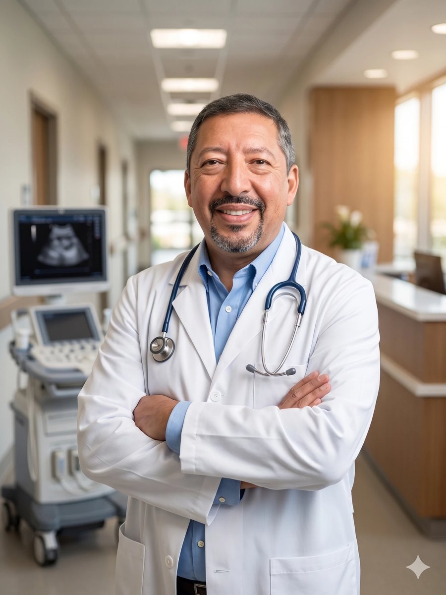 Dr. Eduardo Canseco Abraham, cardiólogo certificado, en su consultorio de Tijuana